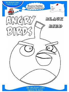 Çocuklar İçin Angry Birds Boyama Sayfaları 